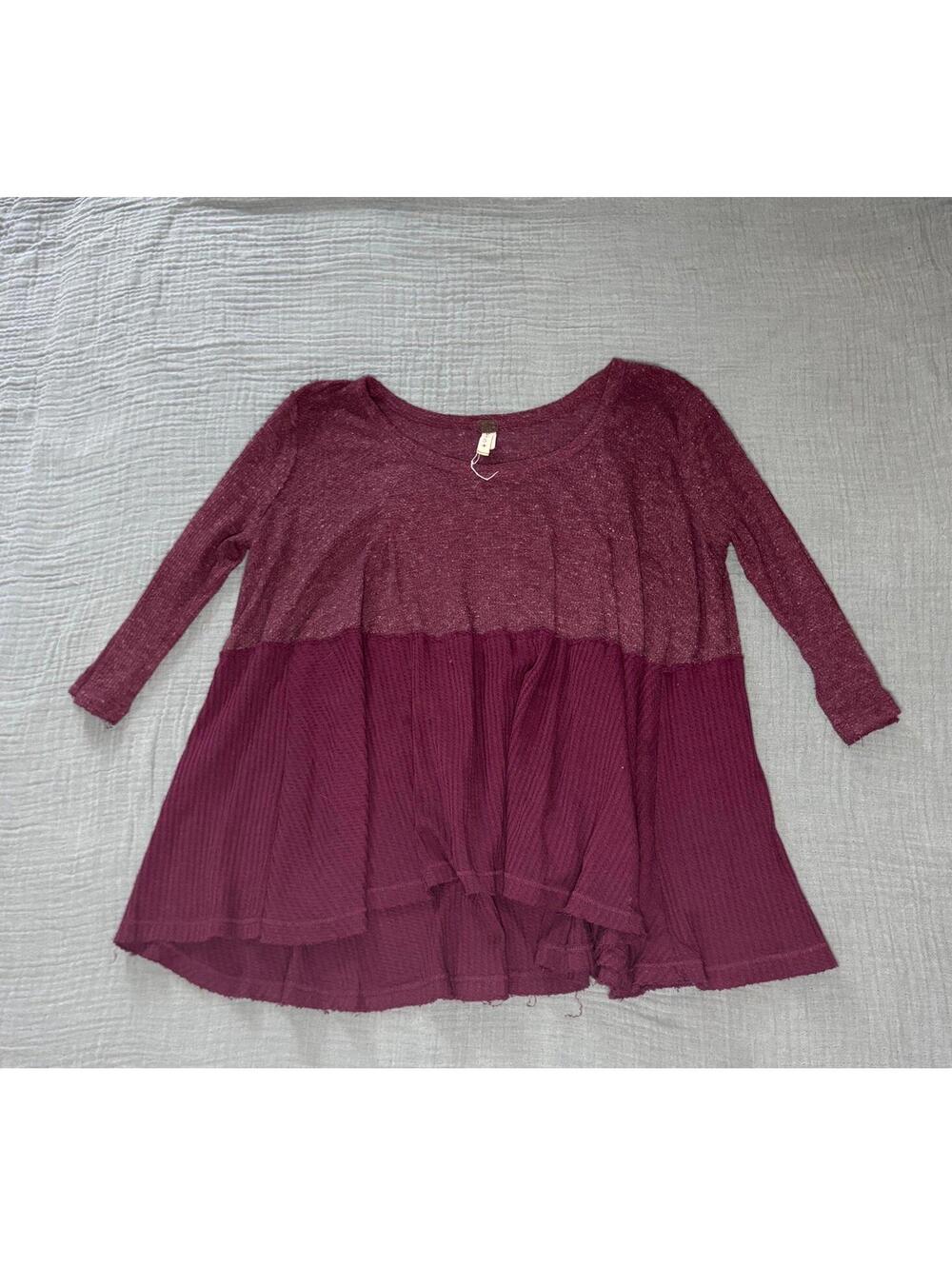 Women's We The Free People Shirt Boho 3/4 Sleeve Oversized